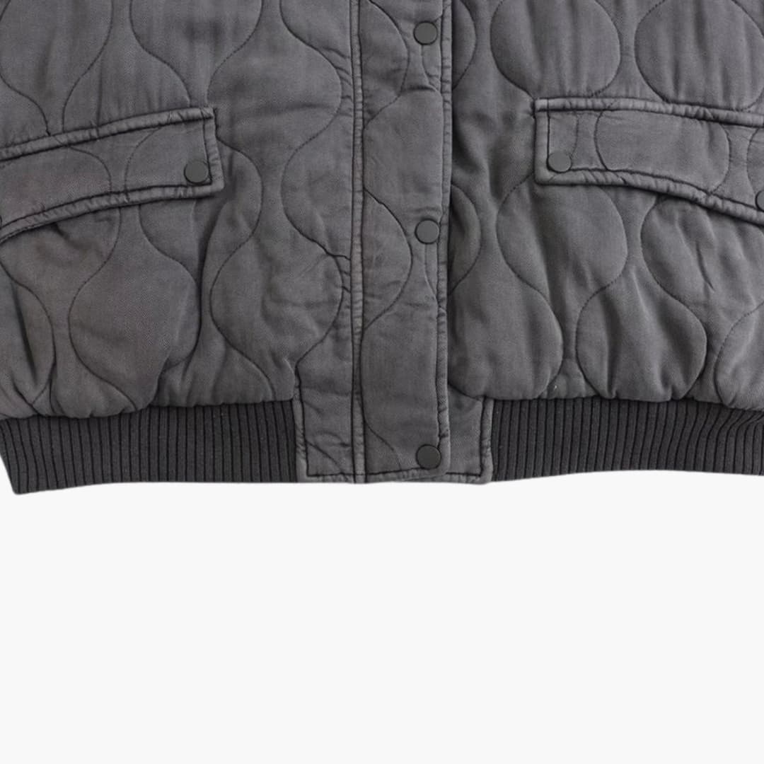 Damen-Bomberjacke mit Steppdesign und geripptem Saum 3