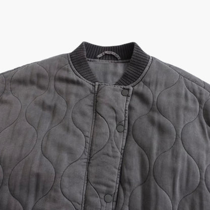 Damen-Bomberjacke mit Steppdesign und geripptem Saum 4