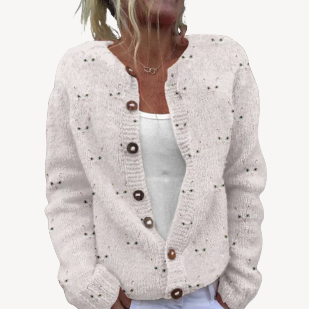 Damen-Cardigan mit Blumenstickerei | Loravelle 7