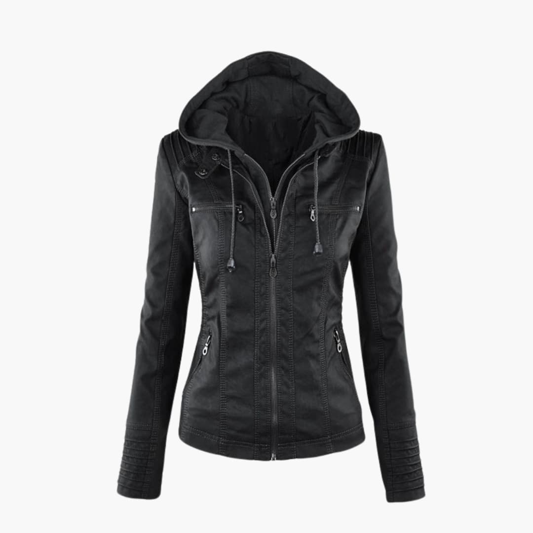 Damen-Cropped-Jacke mit Spitzkragen, vorderem Knopfverschluss, Klappentaschen und langen Ärmeln 2