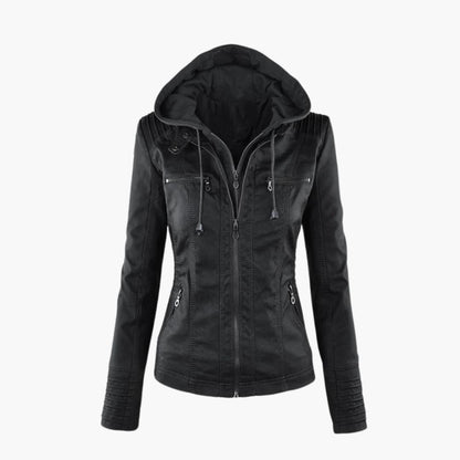 Damen-Cropped-Jacke mit Spitzkragen, vorderem Knopfverschluss, Klappentaschen und langen Ärmeln 2