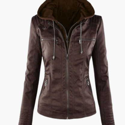 Damen-Cropped-Jacke mit Spitzkragen, vorderem Knopfverschluss, Klappentaschen und langen Ärmeln 3