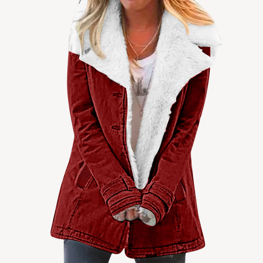 Damen-Jeansjacke mit Sherpa-Futter | Loravelle 0
