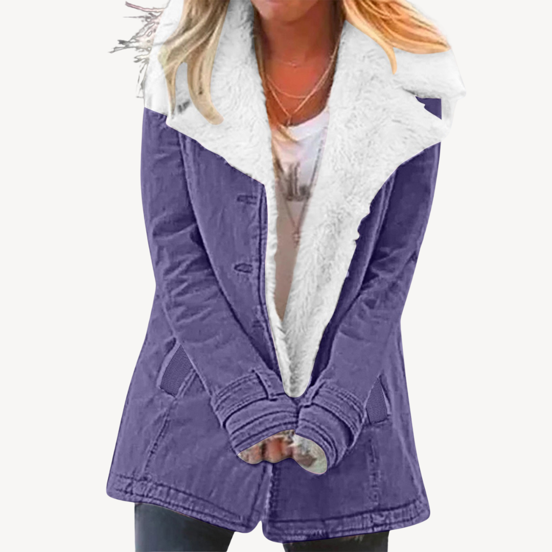 Damen-Jeansjacke mit Sherpa-Futter | Loravelle 2