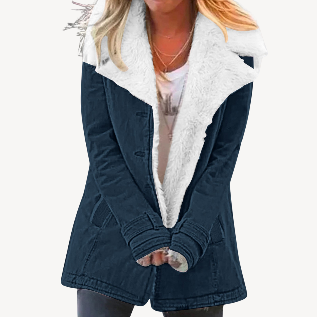 Damen-Jeansjacke mit Sherpa-Futter | Loravelle 4