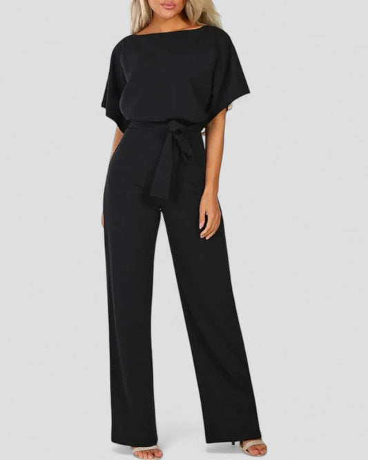Damen-Jumpsuit mit weitem Bein und Bindedetail in der Taille 0