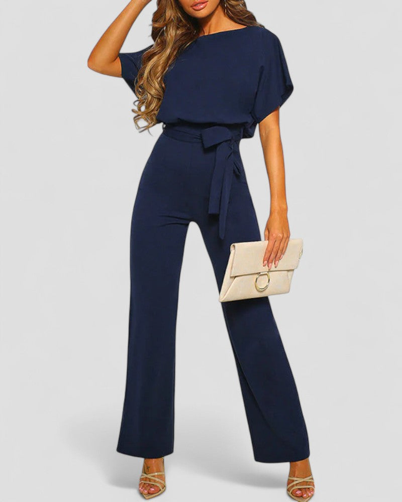 Damen-Jumpsuit mit weitem Bein und Bindedetail in der Taille 2