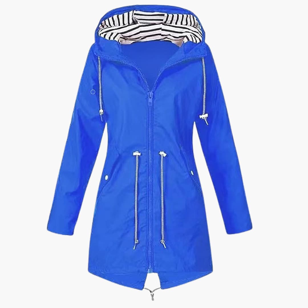Damen-Kapuzenjacke mit Reißverschluss und verstellbarer Taille 3