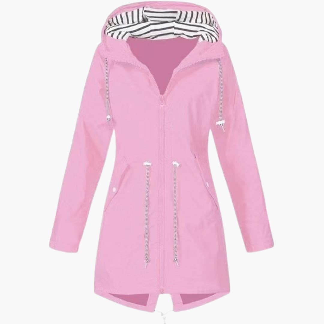 Damen-Kapuzenjacke mit Reißverschluss und verstellbarer Taille 4