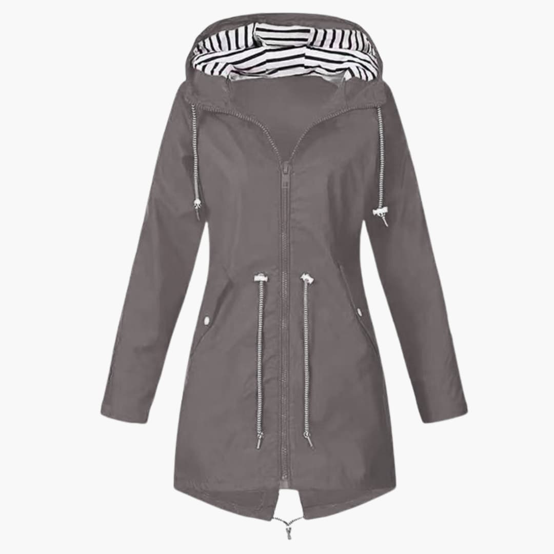 Damen-Kapuzenjacke mit Reißverschluss und verstellbarer Taille 6