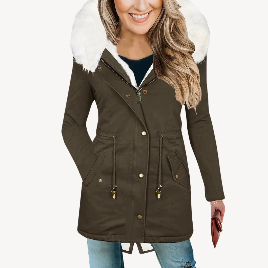 Damen-Parka mit Kunstpelz-Kapuze | Loravelle 7