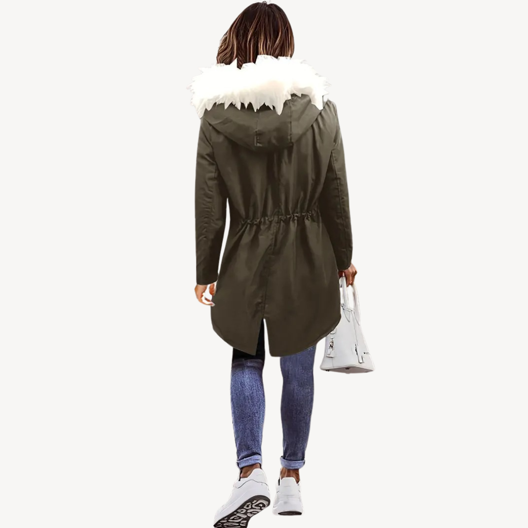 Damen-Parka mit Kunstpelz-Kapuze | Loravelle 8