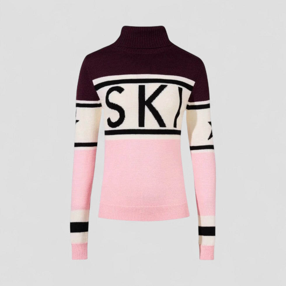 Damen-Skipullover aus Merinowolle mit Rollkragen, Winterstrick 2