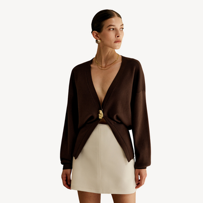 Damen-Strickjacke mit V-Ausschnitt | Loravelle 0