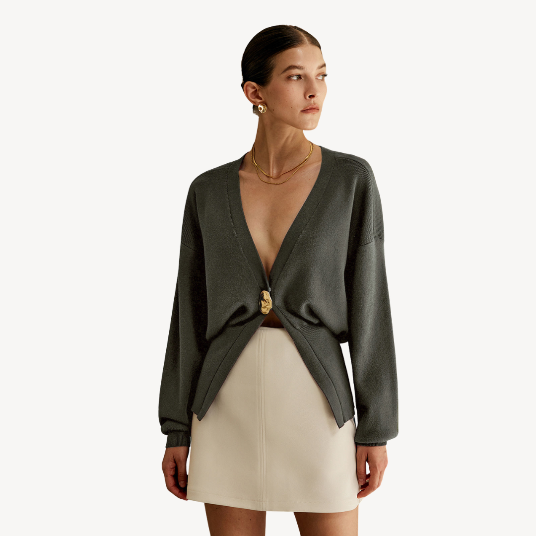Damen-Strickjacke mit V-Ausschnitt | Loravelle 4