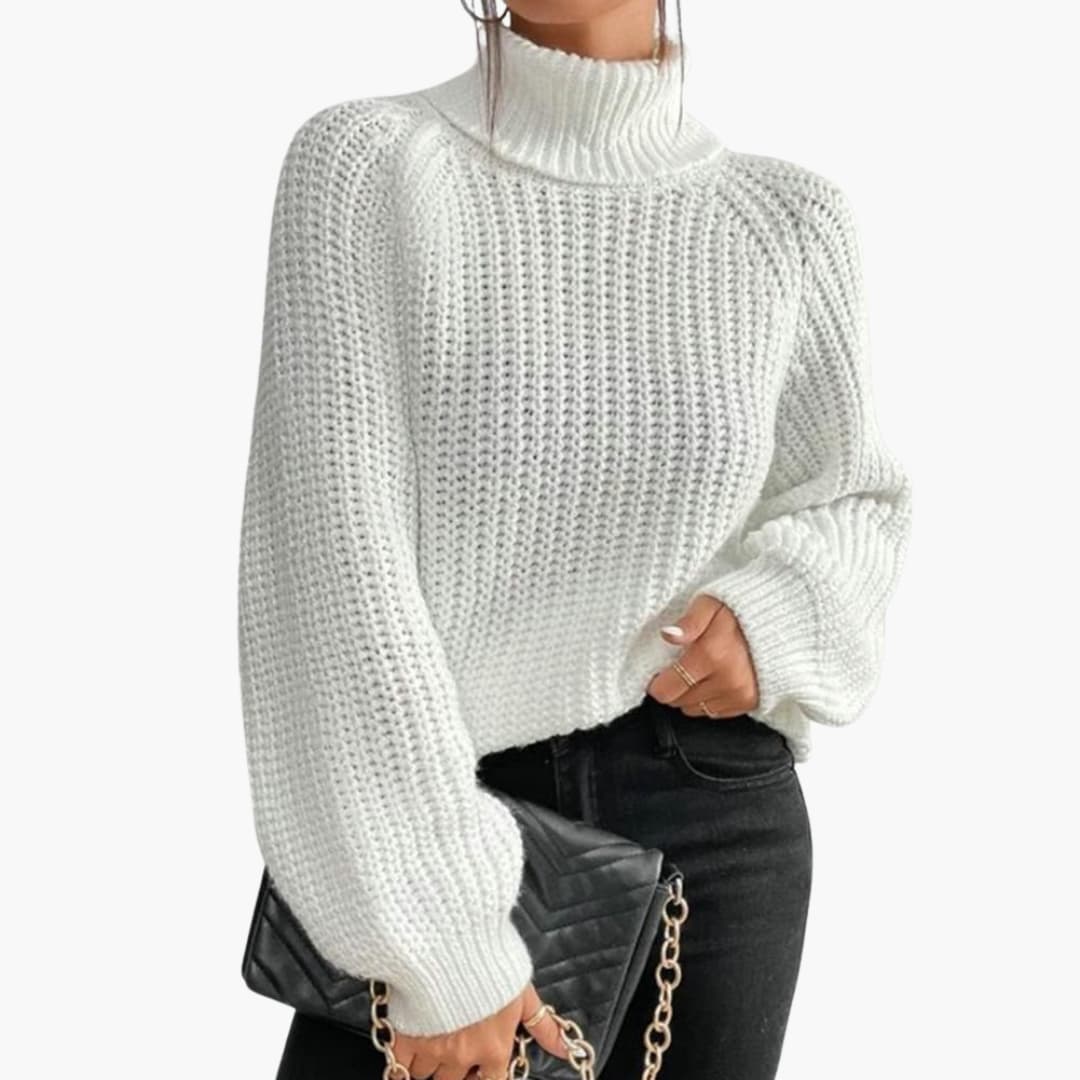 Damen-Strickpullover mit Rollkragen und langen Ärmeln 2