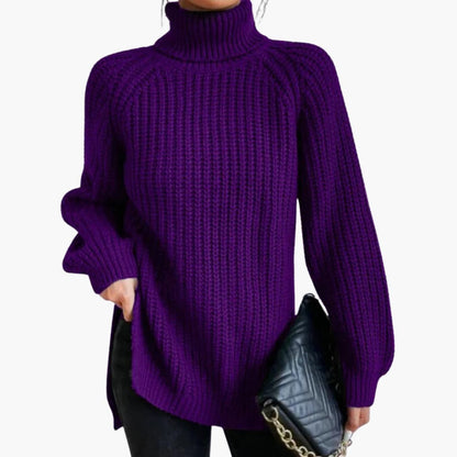 Damen-Strickpullover mit Rollkragen und langen Ärmeln 4