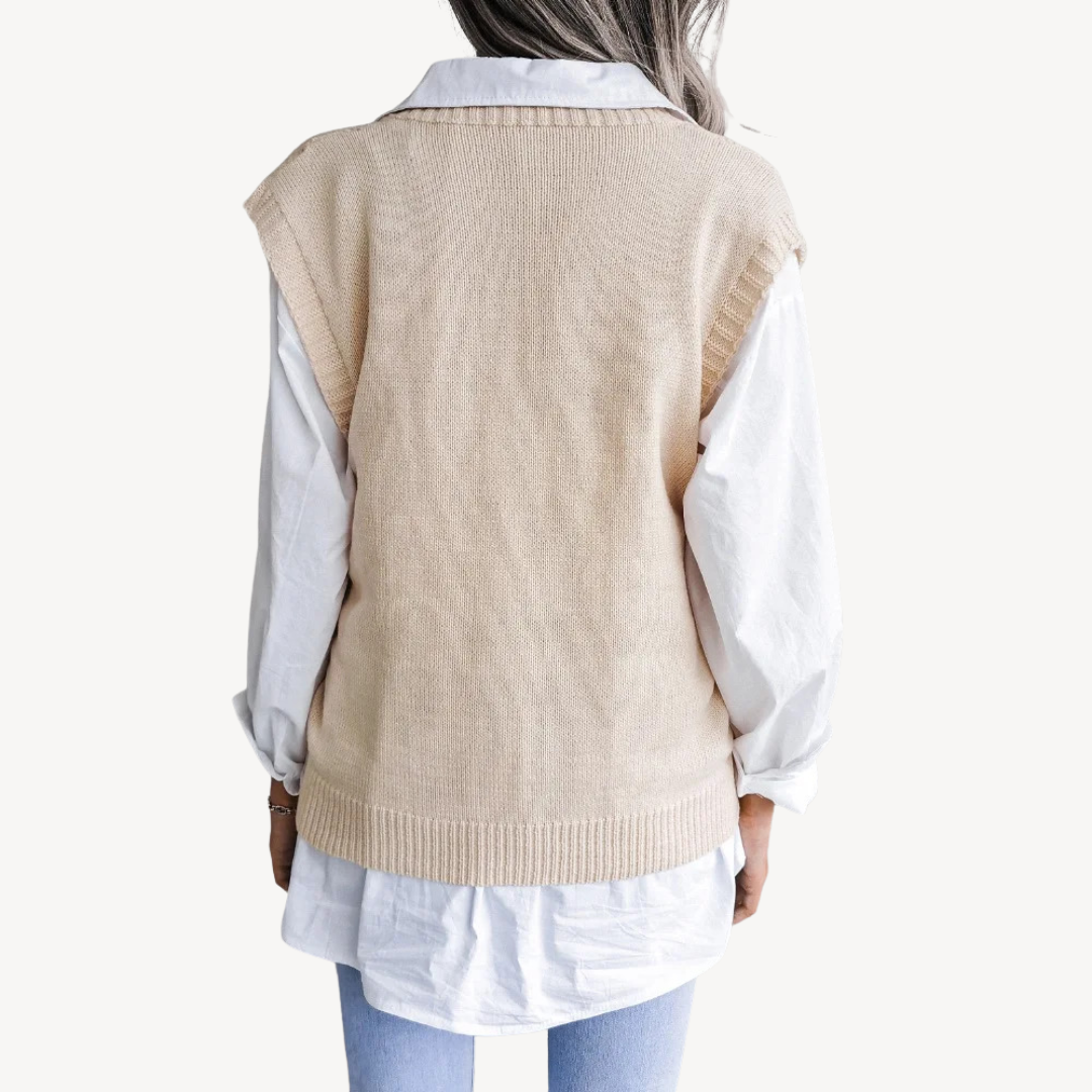 Damen-Strickweste mit V-Ausschnitt | Loravelle 1