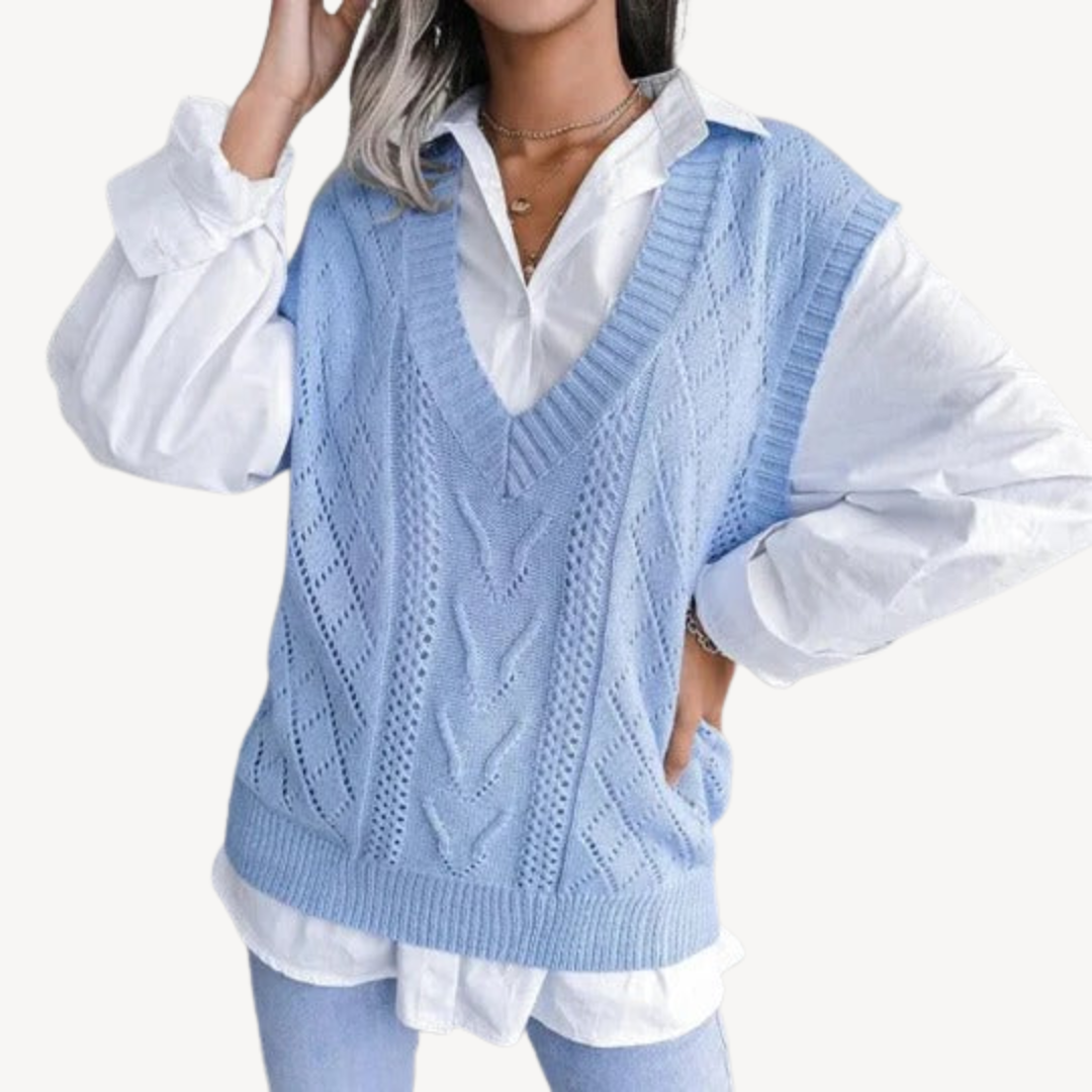 Damen-Strickweste mit V-Ausschnitt | Loravelle 2
