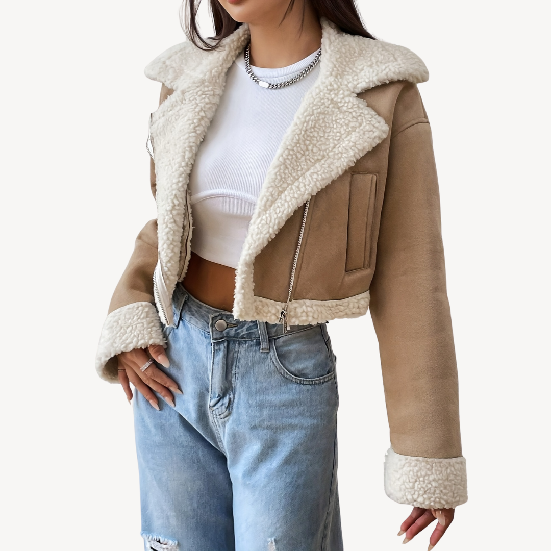 Damen-Wildlederjacke aus Kunstpelz | Loravelle 1