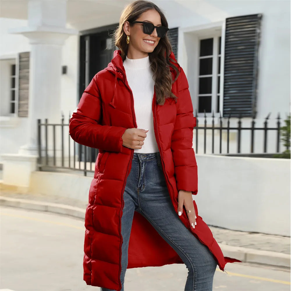 Damen Winterjacke Pufferjacke mit Kapuze Warm