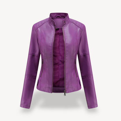 Damen Bikerjacke aus Kunstleder | Loravelle 1