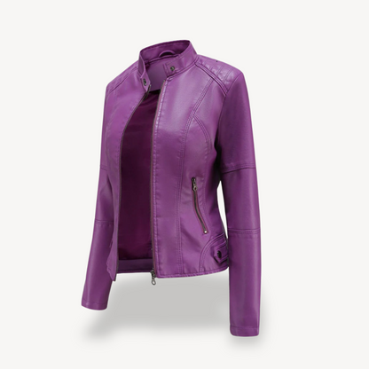Damen Bikerjacke aus Kunstleder | Loravelle 2