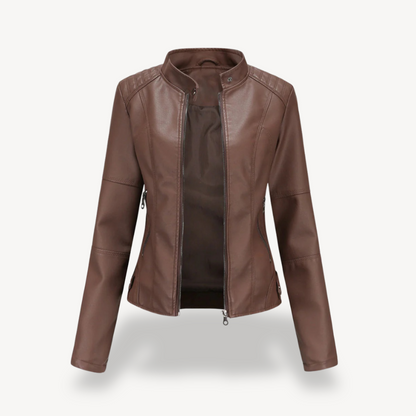 Damen Bikerjacke aus Kunstleder | Loravelle 3