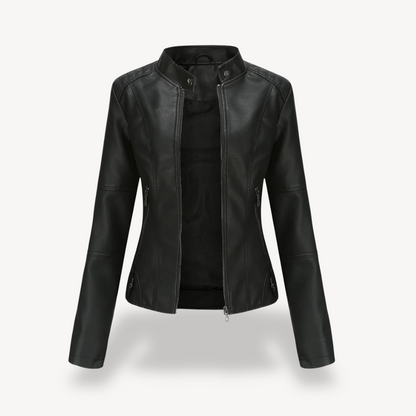 Damen Bikerjacke aus Kunstleder | Loravelle 5