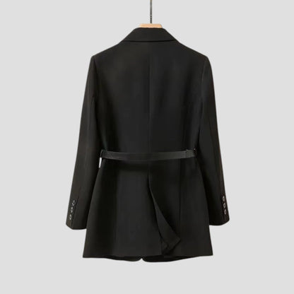 Damen Blazerjacke mit Gürtel, eleganter Modemantel 3
