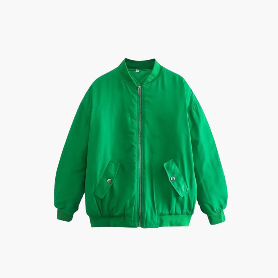 Damen Bomberjacke mit Reißverschluss und Pattentaschen 0