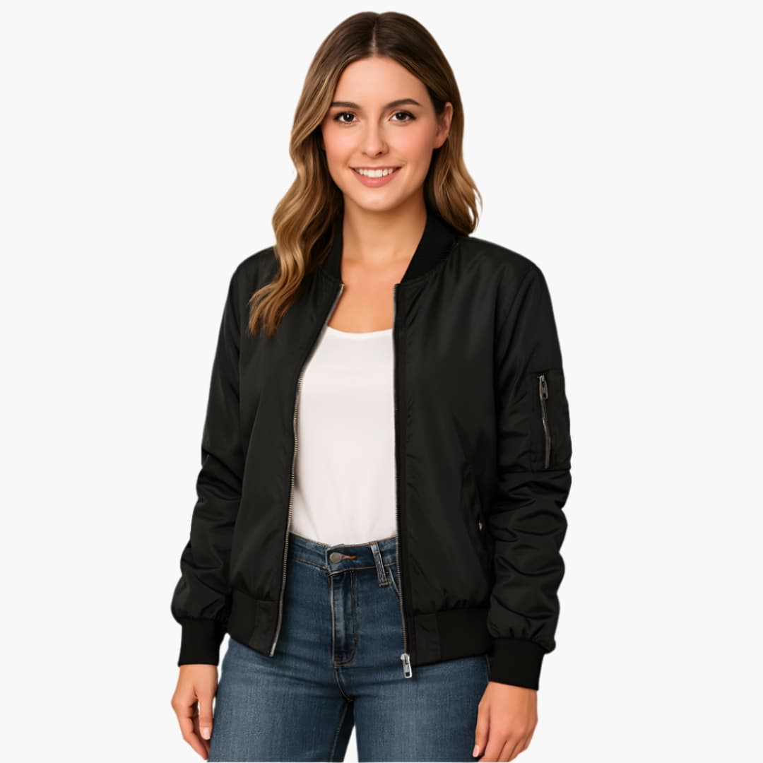 Damen Bomberjacke mit Rippbund 0