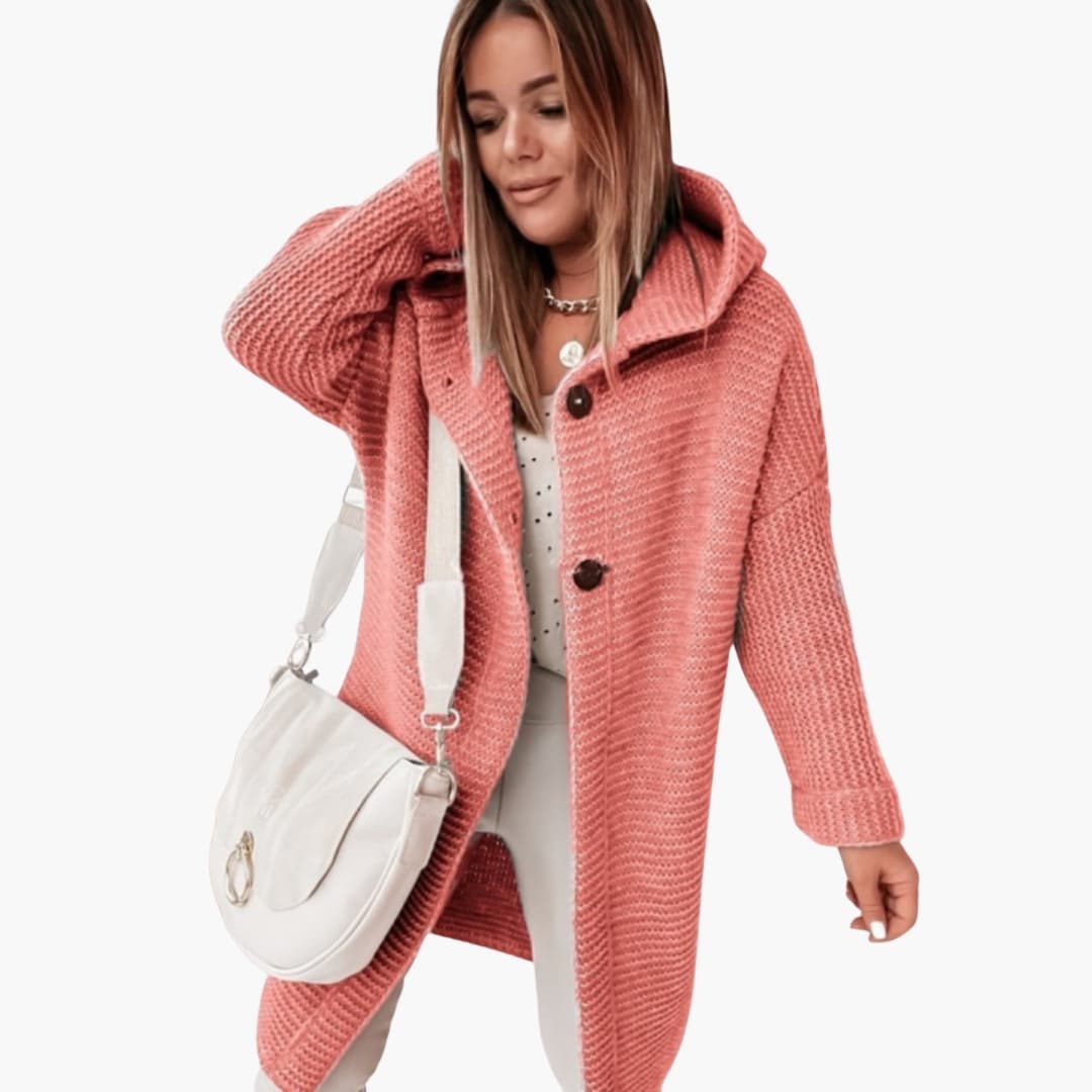 Damen Cardigan mit Kapuze 1