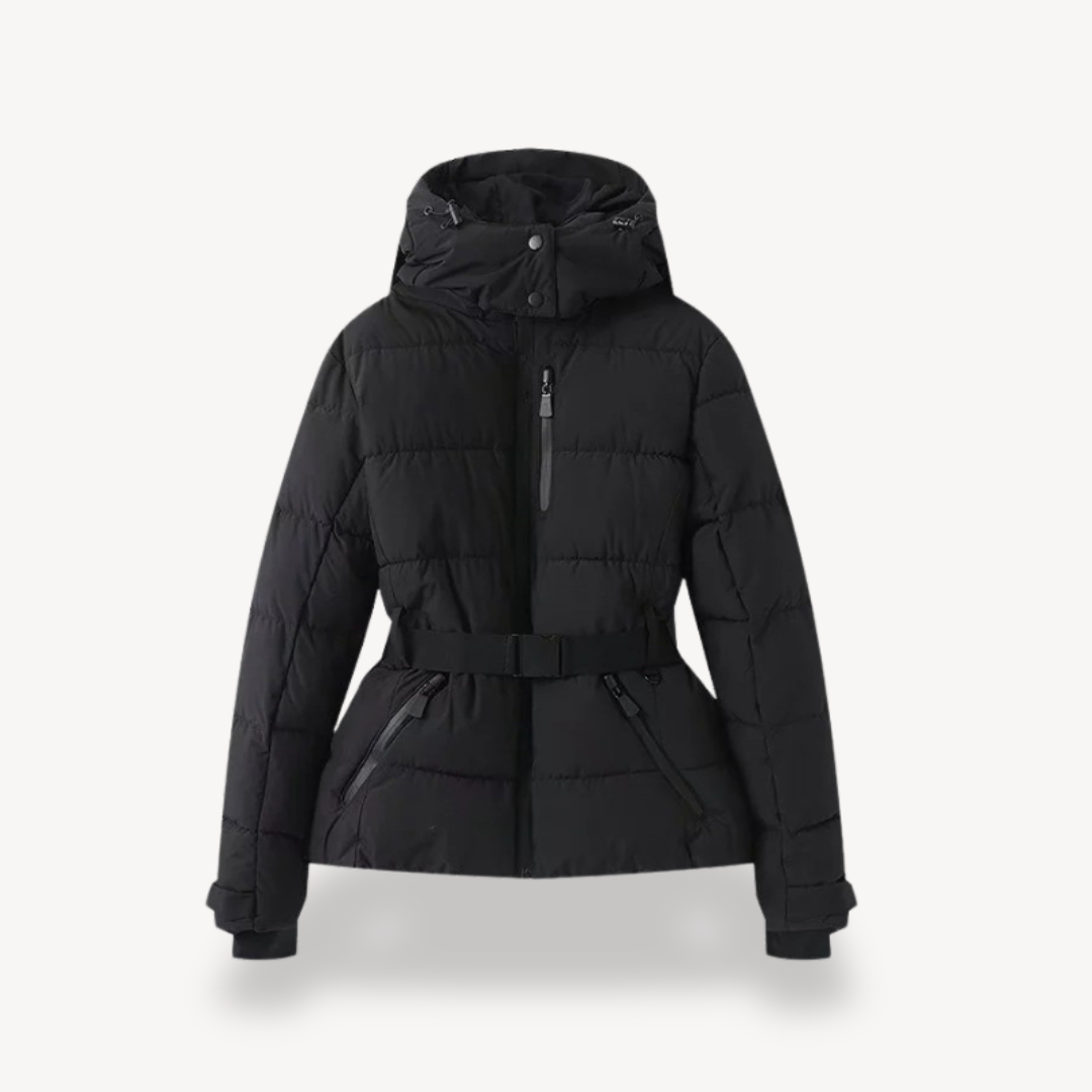 Damen Daunen-Pufferjacke mit Gürtel | Loravelle 9