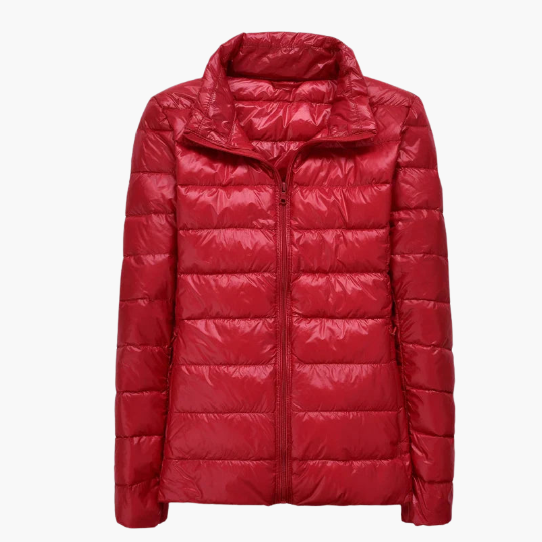 Damen Daunenjacke mit Kapuze und elastischen Bündchen 11
