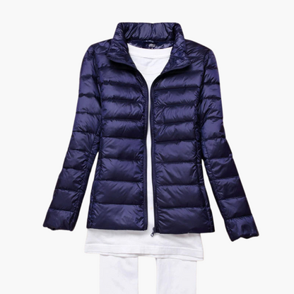 Damen Daunenjacke mit Kapuze und elastischen Bündchen 9