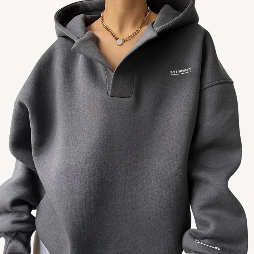 Damen Fleece Oversize Hoodie | Loravelle 1