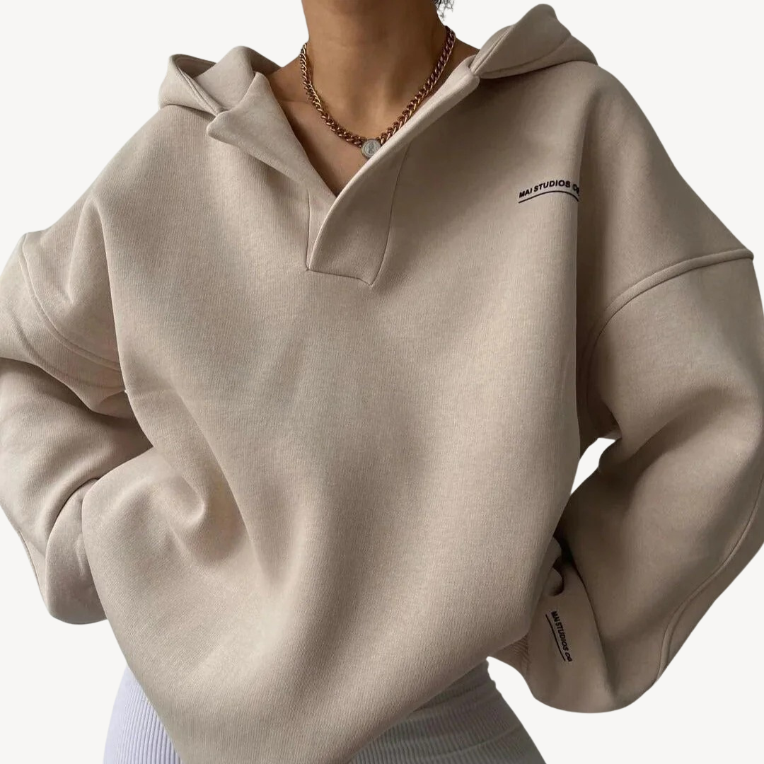 Damen Fleece Oversize Hoodie | Loravelle 2