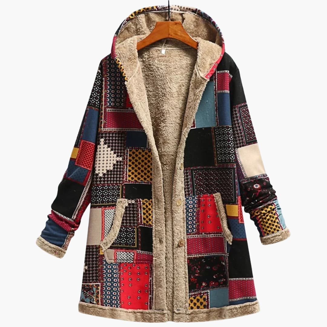 Damen Fleecejacke mit Kapuze und langen Ärmeln 0