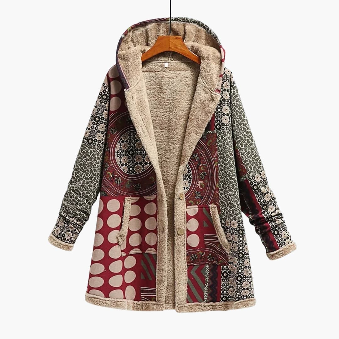 Damen Fleecejacke mit Kapuze und langen Ärmeln 1