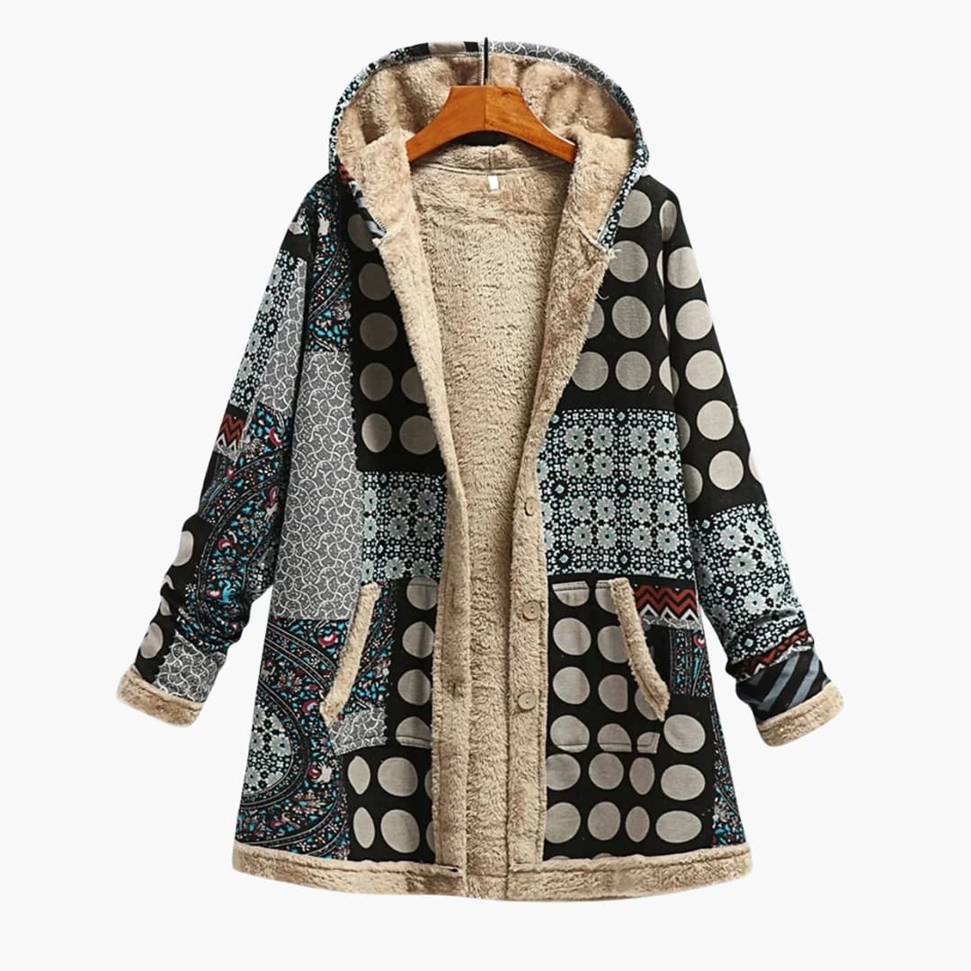 Damen Fleecejacke mit Kapuze und langen Ärmeln 2