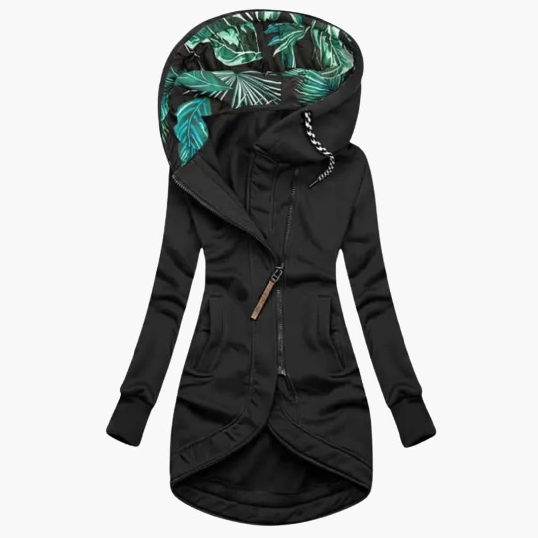 Damen Fleecejacke mit langen Ärmeln und Kapuze 4