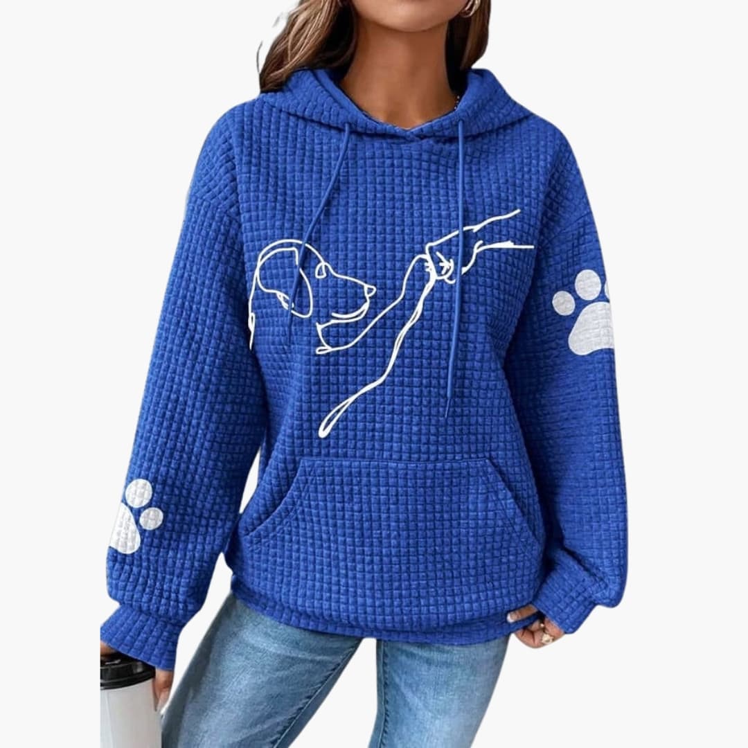 Damen Hoodie mit Kordelzug Kapuze und Kängurutasche 0