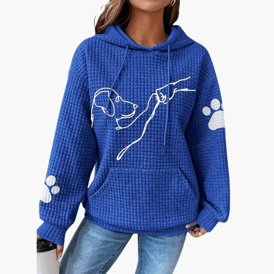 Damen Hoodie mit Kordelzug Kapuze und Kängurutasche 0