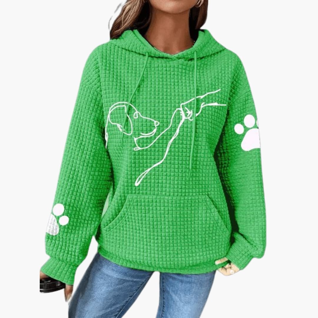 Damen Hoodie mit Kordelzug Kapuze und Kängurutasche 1