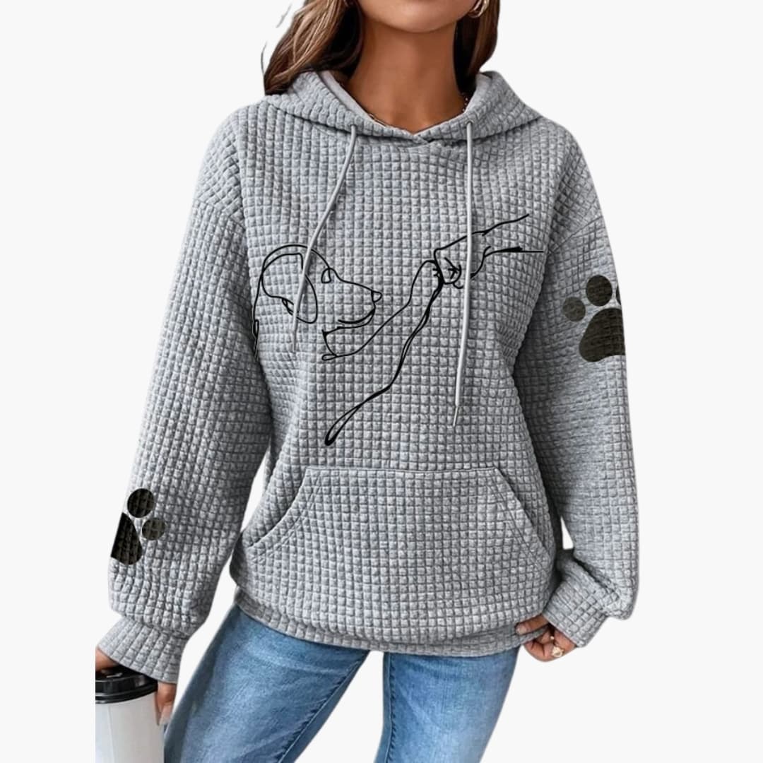 Damen Hoodie mit Kordelzug Kapuze und Kängurutasche 3