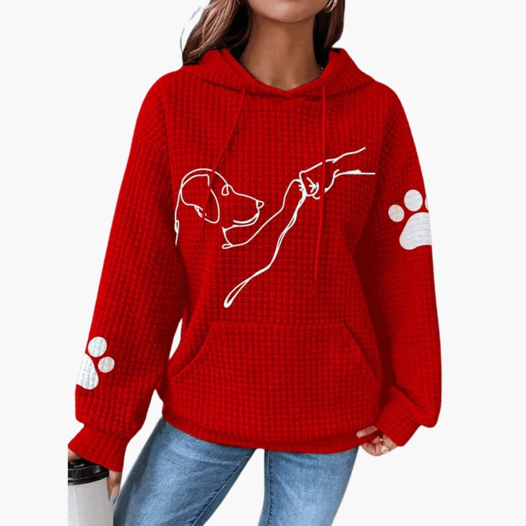 Damen Hoodie mit Kordelzug Kapuze und Kängurutasche 4