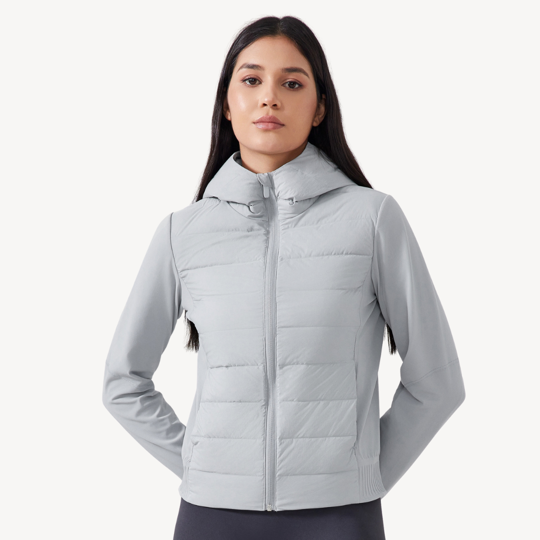 Damen Hybrid Puffer Hoodie Jacke | Loravelle 0