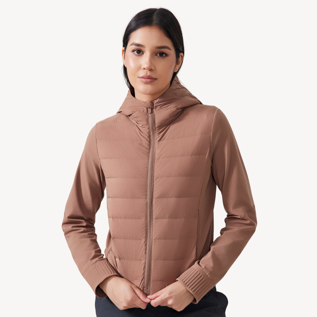Damen Hybrid Puffer Hoodie Jacke | Loravelle 1