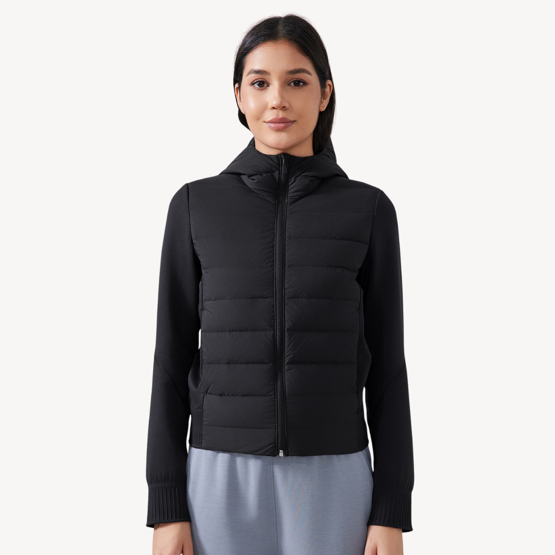 Damen Hybrid Puffer Hoodie Jacke | Loravelle 2